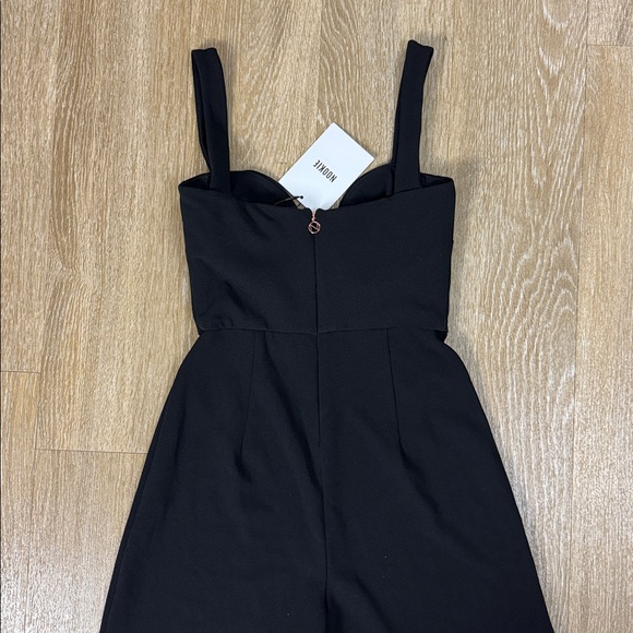 Nookie Romance Sweetheart Neckline Seasonless Wide Leg Jumpsuit Black size Small - Picture 5 of 7